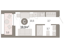 Продается Студия ЖК Европейский берег, дом 44, 19.9  м², 4920000 рублей