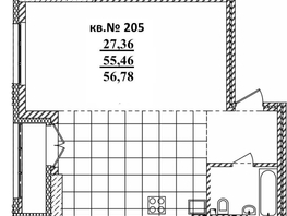 Продается 2-комнатная квартира ЖК  Римский квартал, 2 очередь, 56.78  м², 10606680 рублей