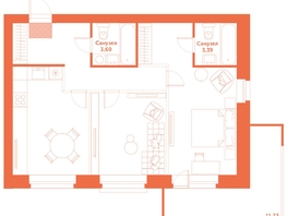 Продается 2-комнатная квартира ЖК Спектр, дом 9, 79.34  м², 11290000 рублей