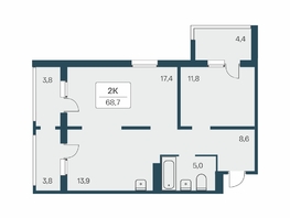 Продается 2-комнатная квартира ЖК Цветной бульвар, дом 3, 68.2  м², 8300000 рублей