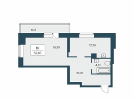 Продается 1-комнатная квартира ЖК Расцветай на Зорге, дом 2, 53.4  м², 5550000 рублей