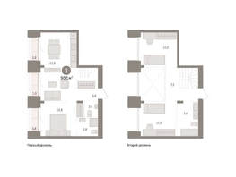 Продается 3-комнатная квартира ЖК Авиатор, дом 3, 90.07  м², 16530000 рублей