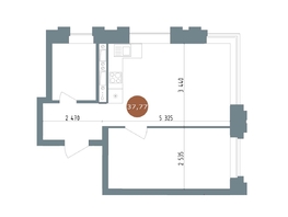 Продается 2-комнатная квартира ЖК 19/56 Кварталы Телецентра, сек 4, 37.77  м², 7150000 рублей