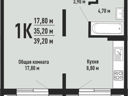 Продается 1-комнатная квартира ЖК На Невельского, 39.2  м², 4180000 рублей