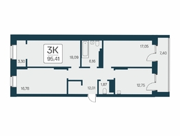 Продается 3-комнатная квартира ЖК Сакура парк, дом 2, 95.2  м², 14450000 рублей