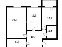 Продается 2-комнатная квартира Зеленая ул, 65.3  м², 4500000 рублей