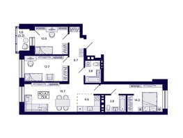 Продается 4-комнатная квартира ЖК Сподвижники, 79.8  м², 9150000 рублей