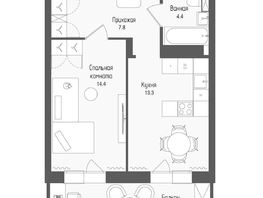 Продается 1-комнатная квартира ЖК Тетрис, корпус 2, 42.1  м&sup2;, 7631500 рублей