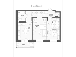 Продается 2-комнатная квартира ЖК Тетрис, корпус 2, 66.1 м², 11383250 рублей