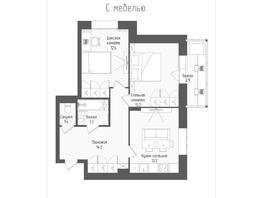 Продается 2-комнатная квартира ЖК Тетрис, корпус 2, 59.4 м², 10074050 рублей