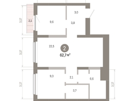Продается 2-комнатная квартира ЖК Лебедевский квартал, д 1, 62.7  м&sup2;, 8980000 рублей