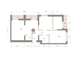 Продается 2-комнатная квартира ЖК Лебедевский квартал, дом 1, 77.7  м², 11180000 рублей