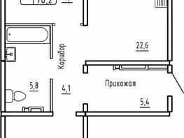 Продается 2-комнатная квартира ЖК Самоцветы, Бирюза дом 1, 70.2  м², 6550000 рублей