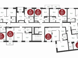 Продается 2-комнатная квартира ЖК Скандинавские кварталы, дом 1, 70.1  м², 9101600 рублей