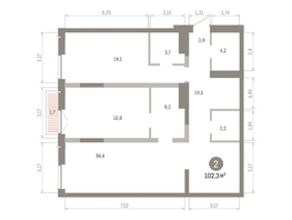 Продается 2-комнатная квартира ЖК Европейский берег, дом 45, 102.29 м², 14800000 рублей