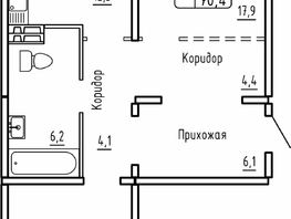 Продается 2-комнатная квартира ЖК Самоцветы, Бирюза дом 1, 70.4  м², 9200000 рублей