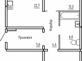 Продается 2-комнатная квартира ЖК Самоцветы, Бирюза дом 1, 71.6  м², 6400000 рублей