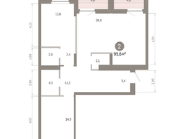 Продается 2-комнатная квартира ЖК Пшеница, 6.1, 95.58  м&sup2;, 14000000 рублей