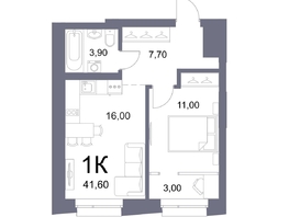 Продается 1-комнатная квартира ЖК Lemont (Лемонт), башня Marée, 41.6  м², 9557000 рублей