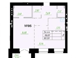 Продается 2-комнатная квартира ЖК Граф, 78.1  м², 14448500 рублей