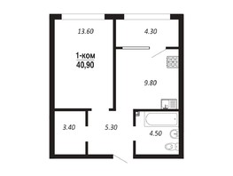 Продается 1-комнатная квартира ЖК Королёв, дом 3, 40.9  м², 5317000 рублей