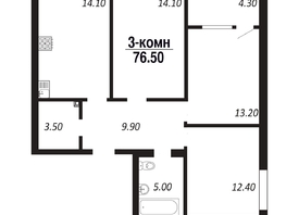 Продается 3-комнатная квартира ЖК ПАРК-квартал «Королёв», дом 4, 76.5  м², 9562500 рублей