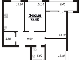 Продается 3-комнатная квартира ЖК ПАРК-квартал «Королёв», дом 4, 78.6  м², 11397000 рублей