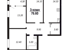 Продается 3-комнатная квартира ЖК ПАРК-квартал «Королёв», дом 4, 76.6  м², 9575000 рублей