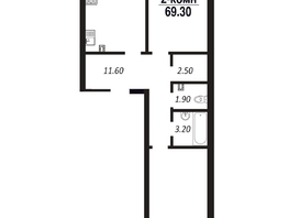 Продается 2-комнатная квартира ЖК ПАРК-квартал «Королёв», дом 4, 69.3  м², 8662500 рублей