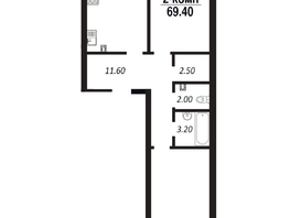 Продается 2-комнатная квартира ЖК ПАРК-квартал «Королёв», дом 4, 69.4  м², 8675000 рублей