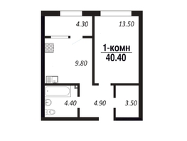 Продается 1-комнатная квартира ЖК ПАРК-квартал «Королёв», дом 4, 40.4  м², 7474000 рублей