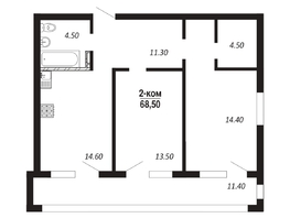 Продается 2-комнатная квартира ЖК ПАРК-квартал «Королёв», дом 2, 68.5  м², 9932500 рублей