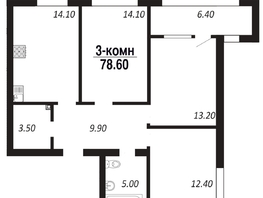 Продается 3-комнатная квартира ЖК ПАРК-квартал «Королёв», дом 4, 78.6  м², 10532400 рублей