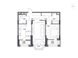 Продается 2-комнатная квартира ЖК на Пушкина, 66.19 м², 14650000 рублей