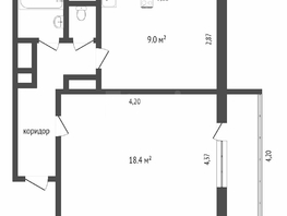 Продается 1-комнатная квартира Рокоссовского ул, 38.6 м², 3480000 рублей