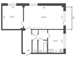 Продается 2-комнатная квартира Гуртьева ул, 42.5  м², 3550000 рублей
