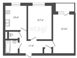 Продается 2-комнатная квартира Менделеева пр-кт, 50.1  м², 4500000 рублей