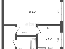 Продается 1-комнатная квартира Октябрьская ул, 29.7 м², 3300000 рублей
