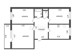 Продается 3-комнатная квартира Кировская 8-я ул, 60 м², 3850000 рублей