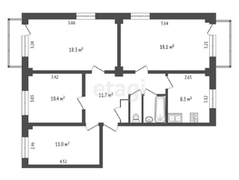 Продается 4-комнатная квартира Животноводов ул, 81.8 м², 3500000 рублей