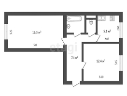 Продается 2-комнатная квартира 3-й разъезд, 45.8  м², 3670000 рублей