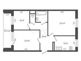 Продается 3-комнатная квартира Новокирпичная ул, 57.4  м², 5200000 рублей