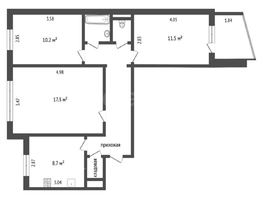 Продается 3-комнатная квартира Зеленый пер, 62.7  м², 6000000 рублей
