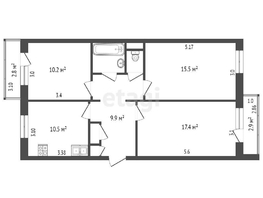 Продается 3-комнатная квартира Омская ул, 68.4  м², 6300000 рублей