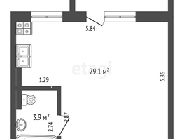 Продается Студия Сибирский пр-кт, 33.1 м², 3450000 рублей