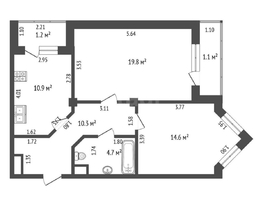 Продается 2-комнатная квартира Архитекторов б-р, 60.3 м², 7770000 рублей