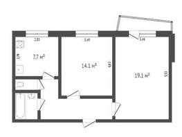 Продается 2-комнатная квартира Сазонова ул, 53 м², 5350000 рублей