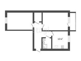 Продается 2-комнатная квартира Поселковая 1-я ул, 47.7 м², 4700000 рублей