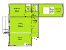 Продается 3-комнатная квартира ЖК Любинская 3-я, 30/2, 71.62  м², 6803900 рублей