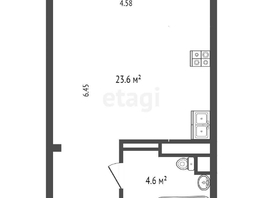 Продается Студия ЖК На малиновского, дом 19, 28.2  м², 3500000 рублей